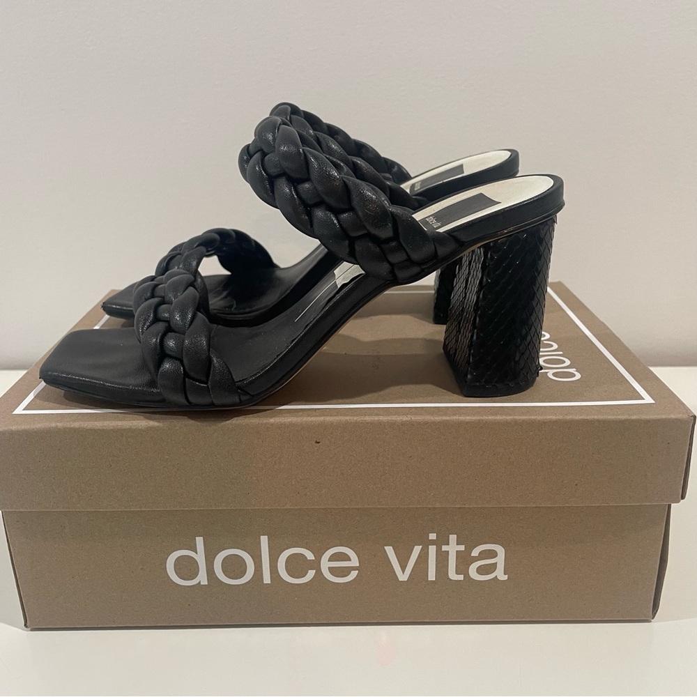 Dolce Vita PAILY Black Heels Braided Design - Picture 11 of 16